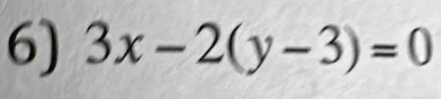 3x-2(y-3)=0