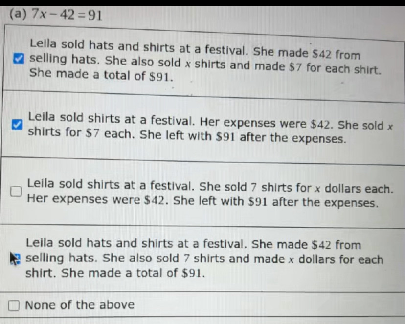 7x-42=91
x.