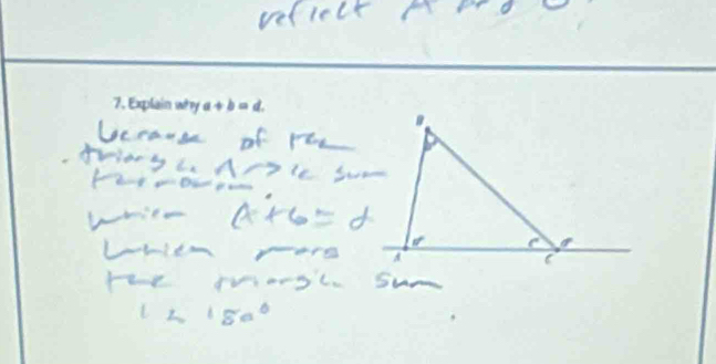 Explain why a+b= a