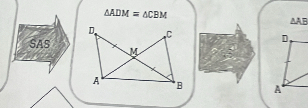 △ ADM≌ △ CBM
AAB 
SAS