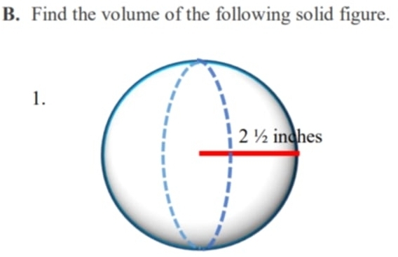 Find the volume of the following solid figure. 
1.