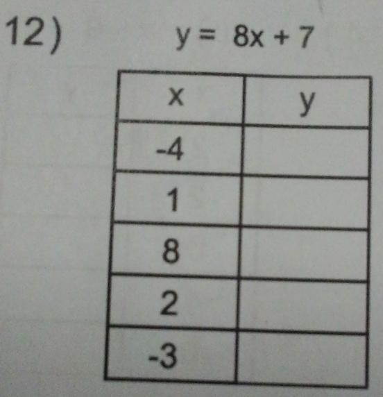 y=8x+7