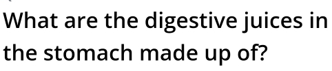 What are the digestive juices in 
the stomach made up of?