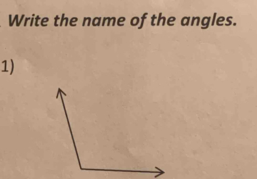 Write the name of the angles. 
1)