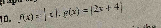 f(x)=|x|; g(x)=|2x+4|