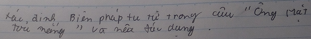 hao, dinB Bièn phap tu tiè trong cau "óng nài 
you meny" va mea fúu dung.