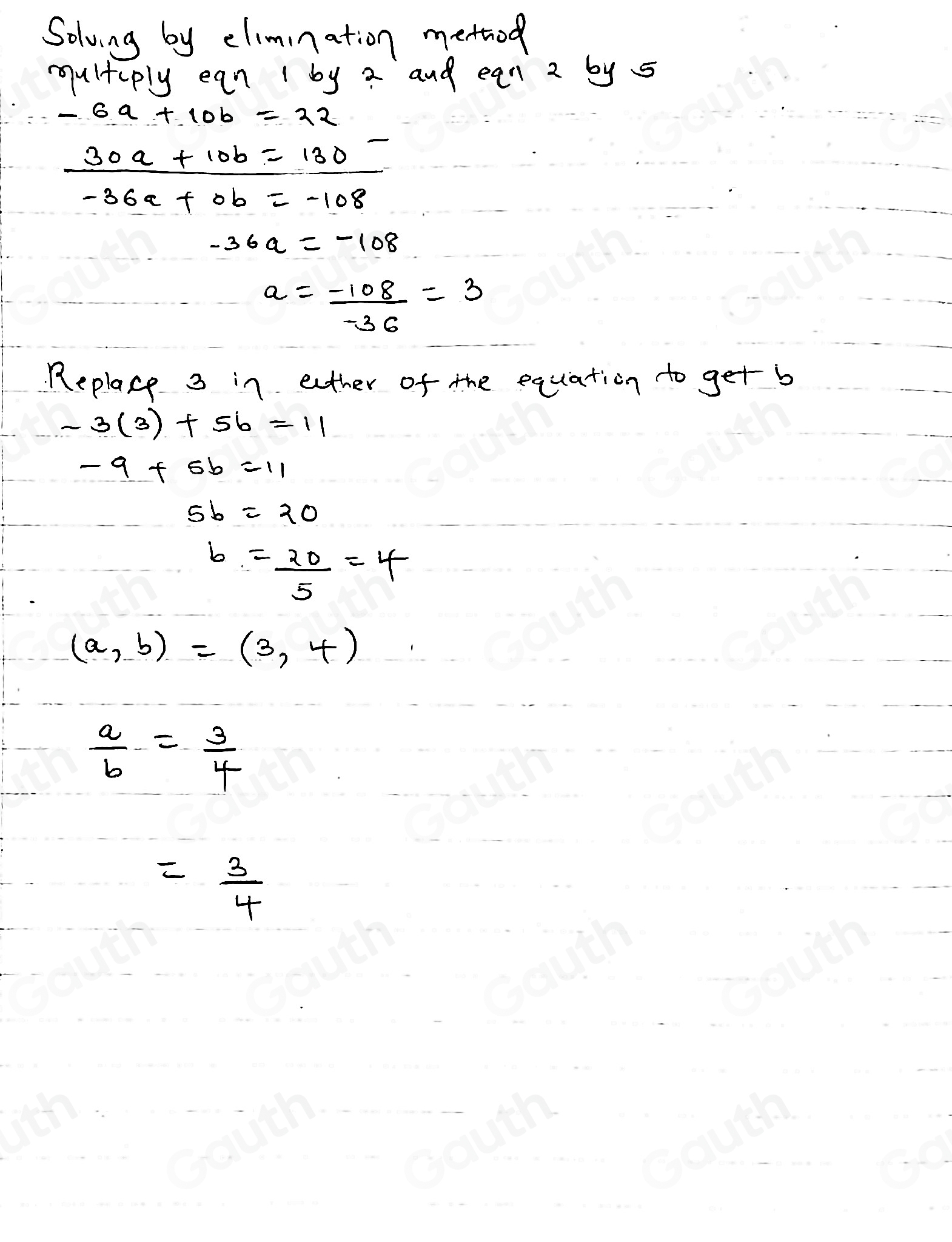 Solved: -3a+5b=11 6a+2b=26 Consider the system of equations above. If ...