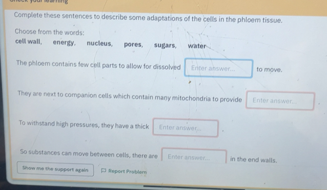 Solved: your leaming Complete these sentences to describe some ...