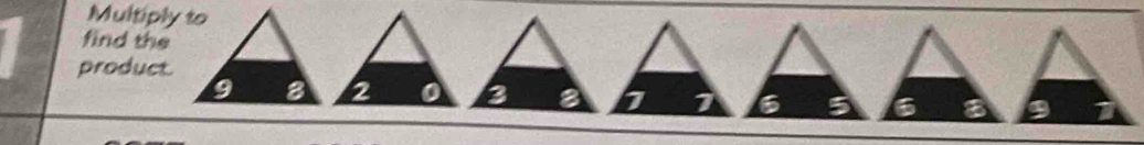 Multiply to 
find the 
product.