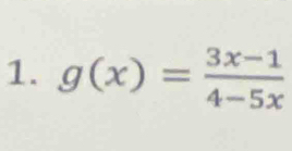 g(x)= (3x-1)/4-5x 