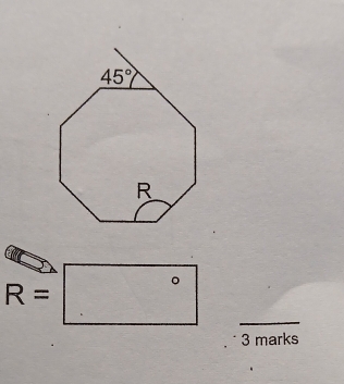 R=□°
3 marks