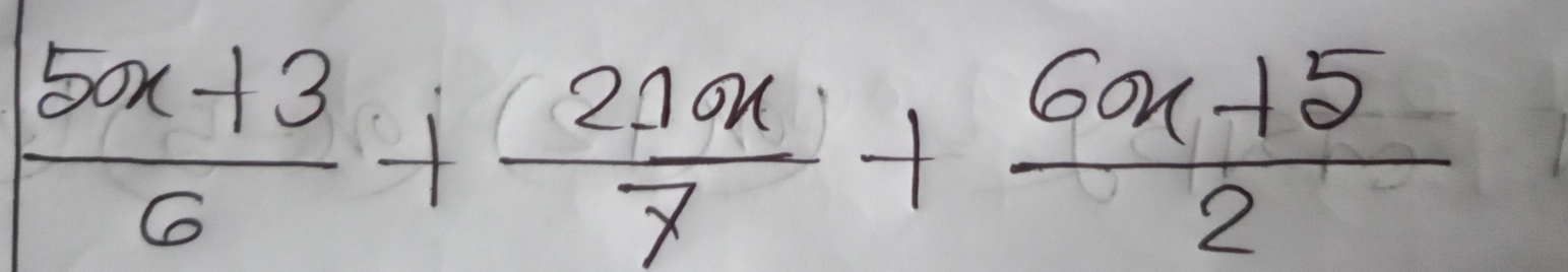  (50x+3)/6 + 200x/7 + (60x+5)/2 