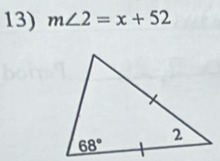 m∠ 2=x+52