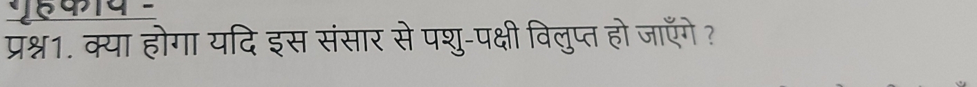 प्रश्न1. क्या होगा यदि इस संसार से पशु-पक्षी विलुप्त हो जाएँगे ?