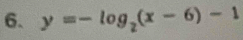 y=-log _2(x-6)-1