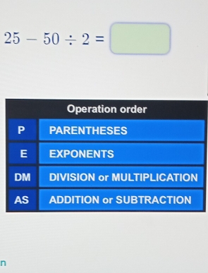 25-50/ 2=□
n