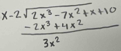  (x-2sqrt(2x^3-7x^2+x+10))/3x^2 