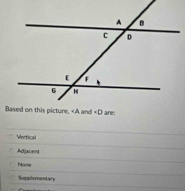 Vertical
Adjacent
None
Supplementary