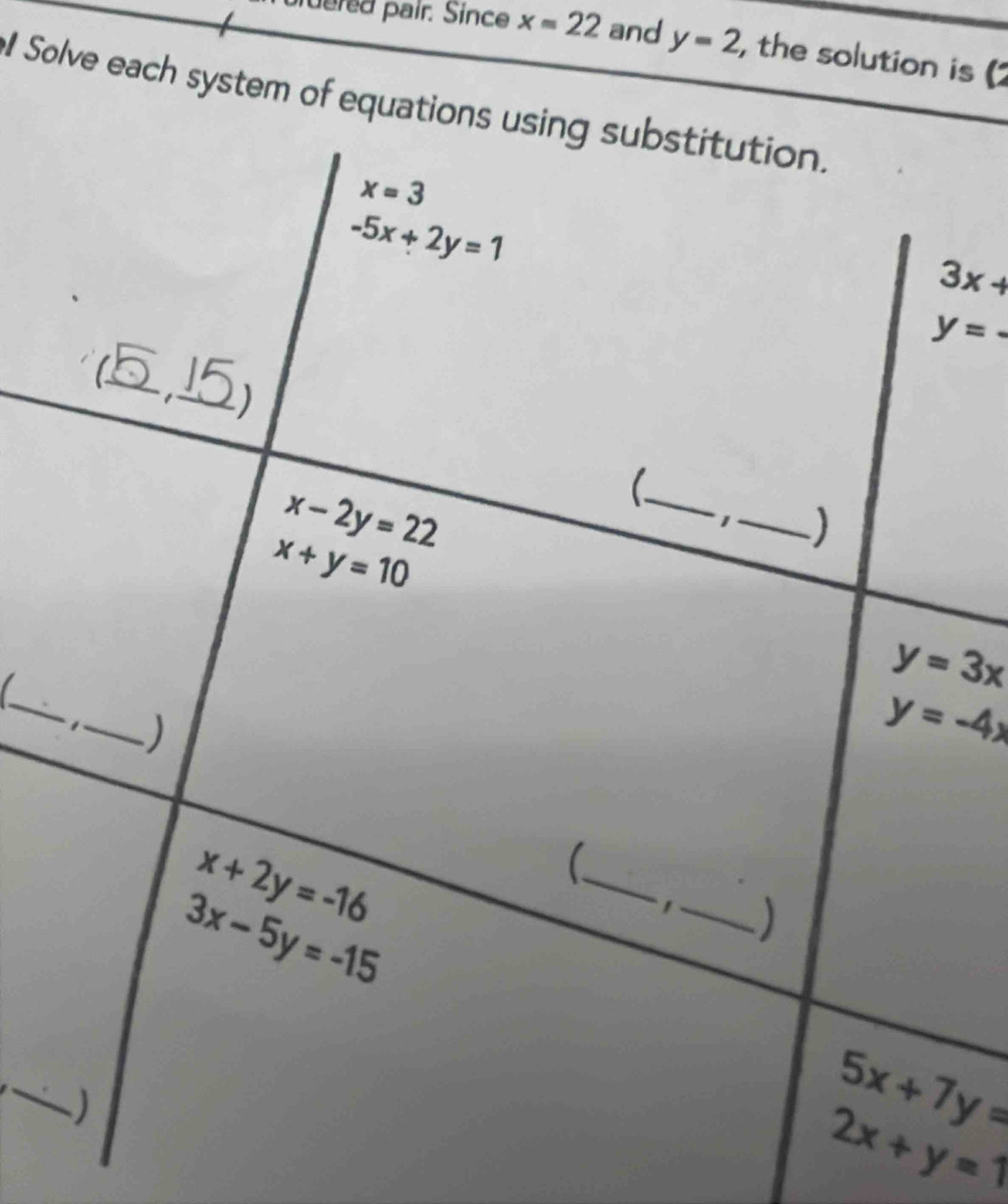 uared pair. Since x=22 and y=2 ,  the solution is (