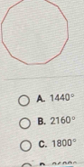 A. 1440°
B. 2160°
C. 1800°