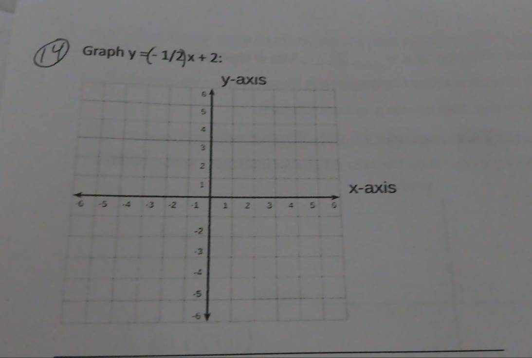 Graph y=(-1/2)x+2.