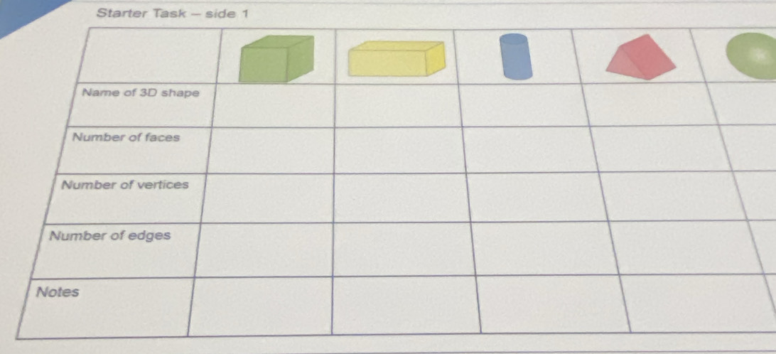 Starter Task - side 1