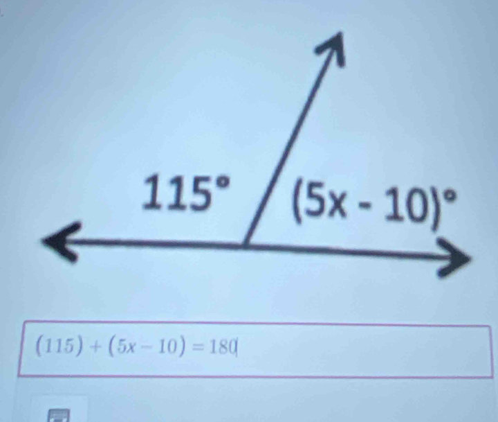 (115)+(5x-10)=180