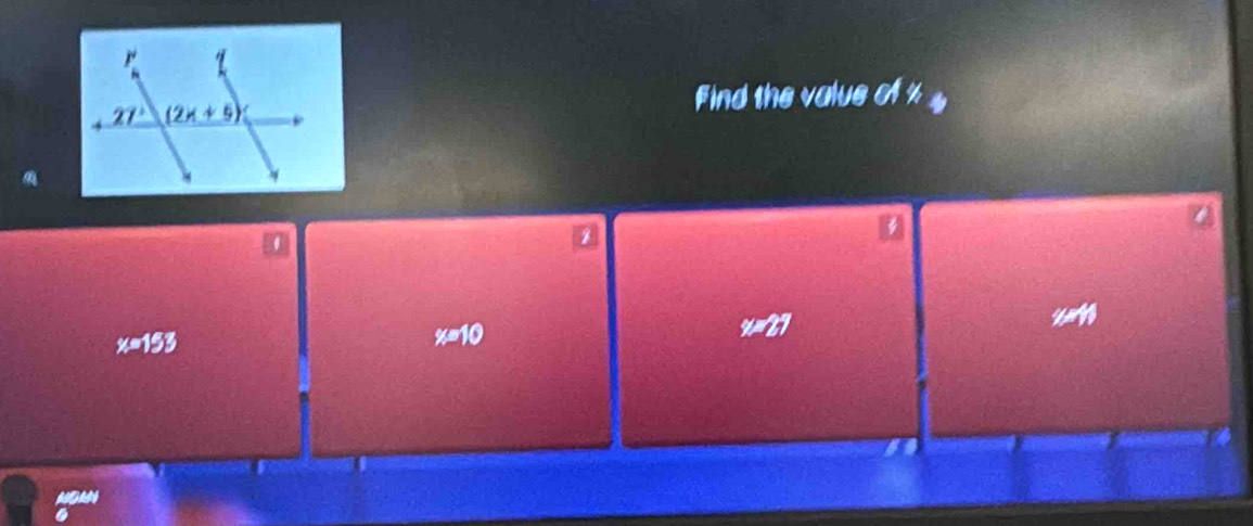 Find the value of %

z
3
!= -11
x=153
% =10
x=27