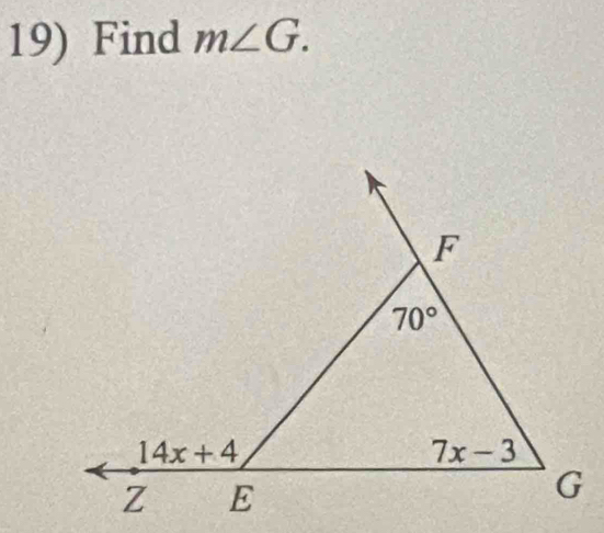 Find m∠ G.