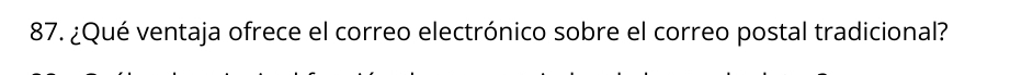 ¿Qué ventaja ofrece el correo electrónico sobre el correo postal tradicional?
