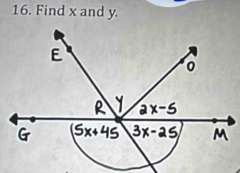 Find x and y.