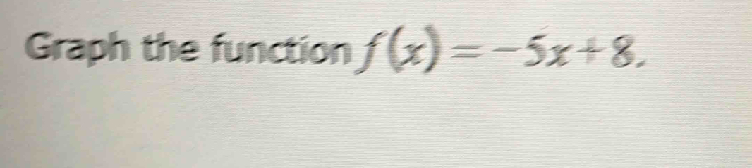 Graph the function f(x)=-5x+8.