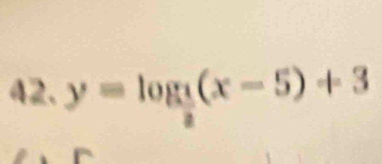 y=log _ 1/2 (x-5)+3