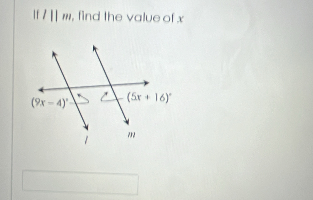 | || m', find the value of x