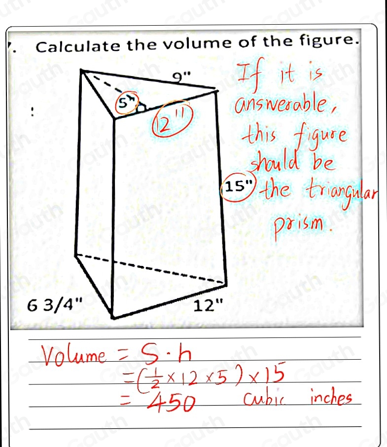 Solved: Calculate the volume of the figure. , [Math]