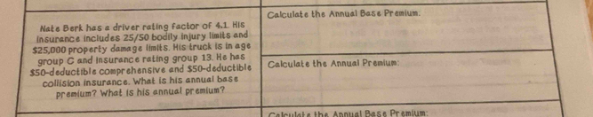 Calculate the Annual Base Premium