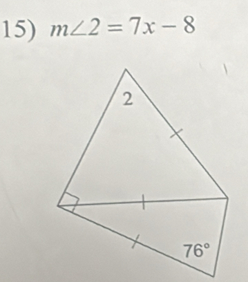 m∠ 2=7x-8