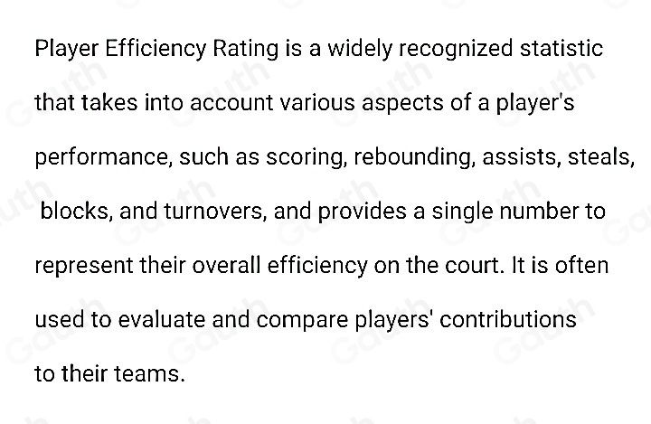 Solved: Which of these statistics is used in basketball as an all-in ...