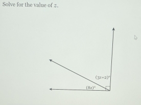 Solve for the value of .