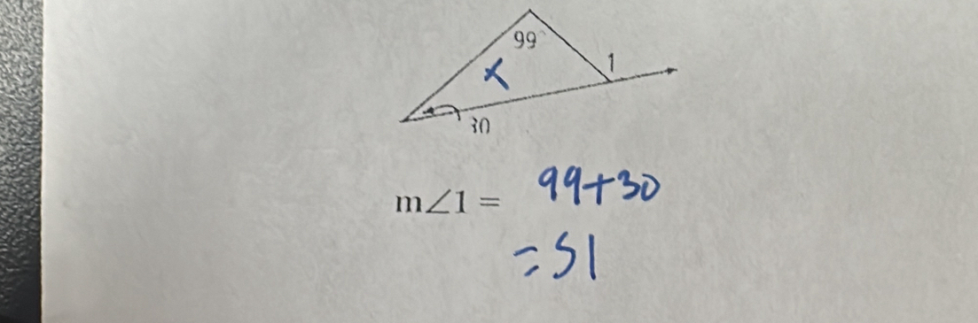 m∠ 1=