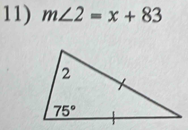 m∠ 2=x+83