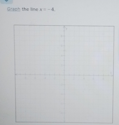 Graph the line x=-4.