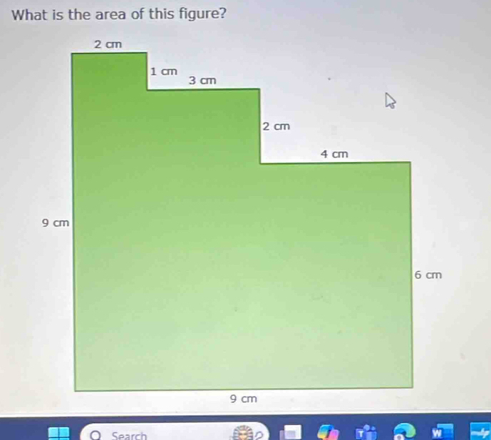 What is the area of this figure? 
Search