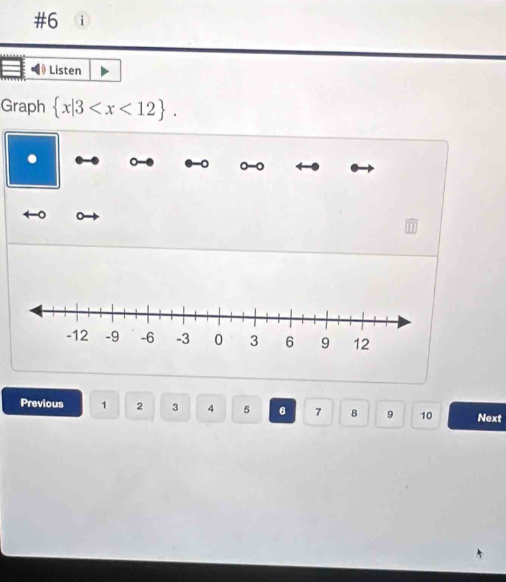 #6 
Listen 
Graph  x|3 . 
. 
。 0 -0 
Previous 1 2 3 4 5 6 7 8 9 10 Next