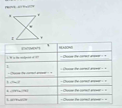 PROVE: △ XVW=112W