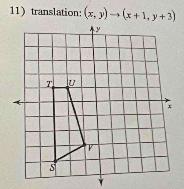 translation: (x,y)to (x+1,y+3)