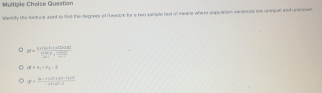 Solved: Question Identify the formula used to find the degrees of ...