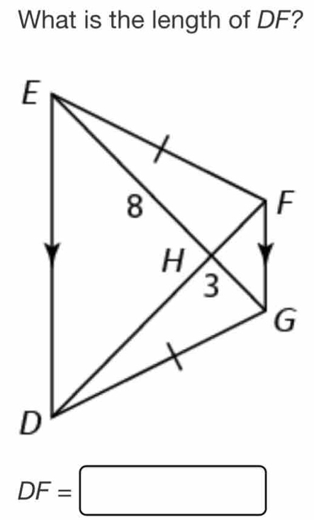 What is the length of DF?
DF=□