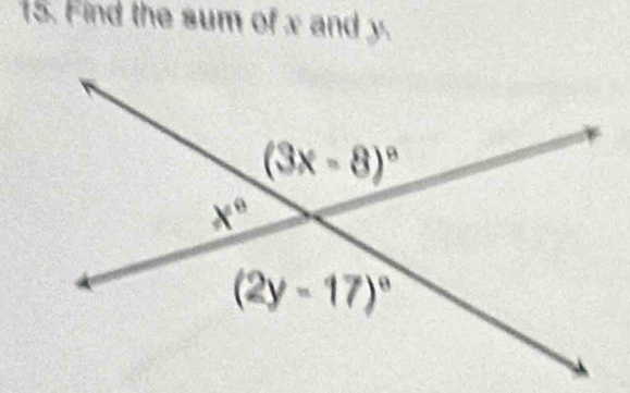 Find the sum of x and y.