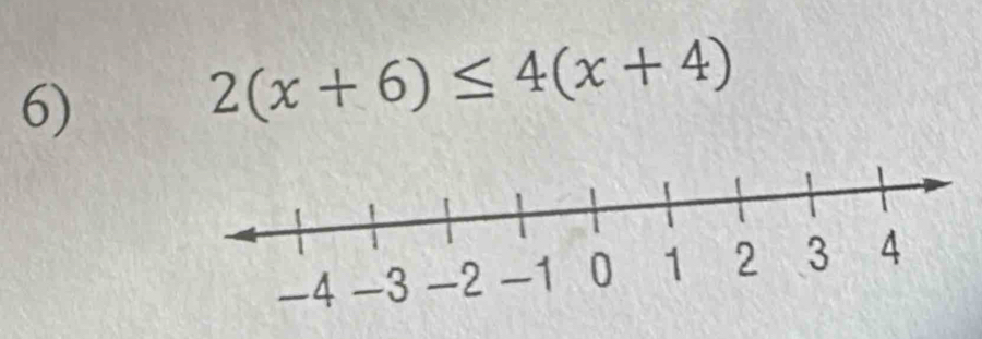 2(x+6)≤ 4(x+4)